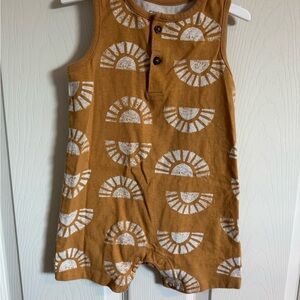Carters Brown and White Sun Patterned Baby Romper
